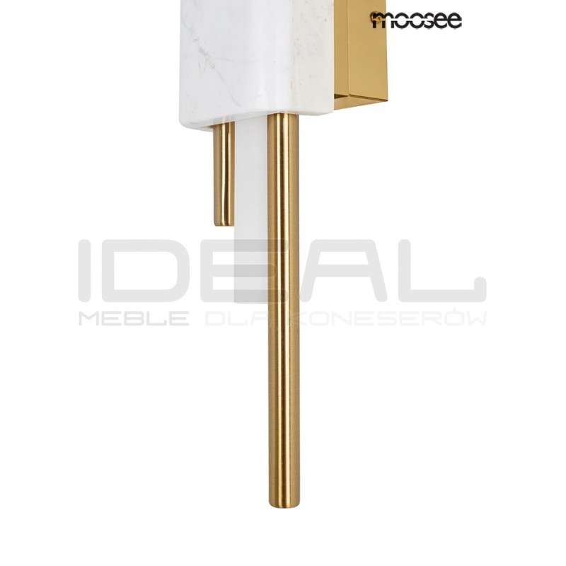 Kinkiet glamour EVANS biały/jasny marmur