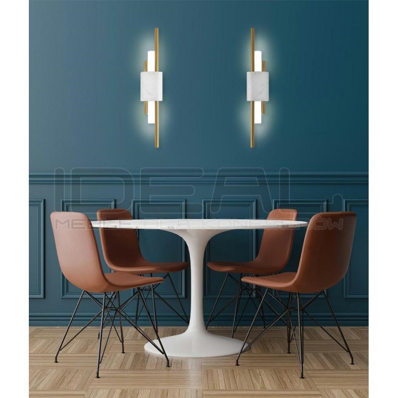 Kinkiet glamour EVANS biały/jasny marmur