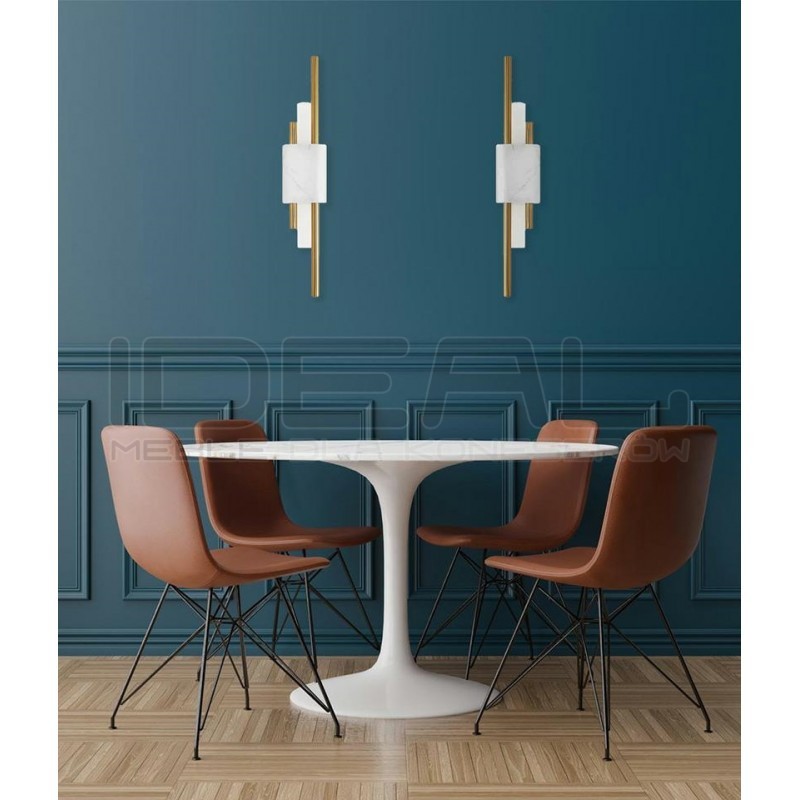 Kinkiet glamour EVANS biały/jasny marmur