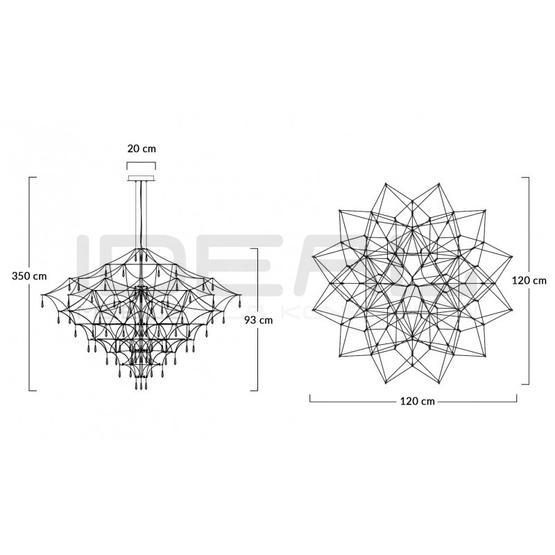 Lampa wisząca glamour CONSTELATION 120 złota