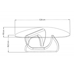 Stolik kawowy STABLE czarny drewno jesion