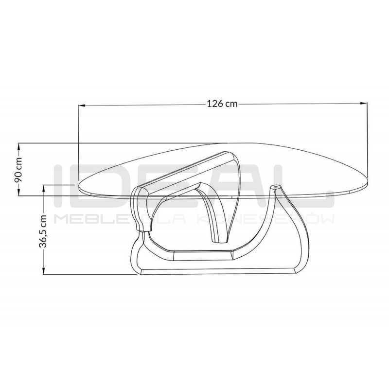 Stolik kawowy STABLE czarny drewno jesion