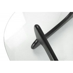 Stolik kawowy STABLE czarny drewno jesion