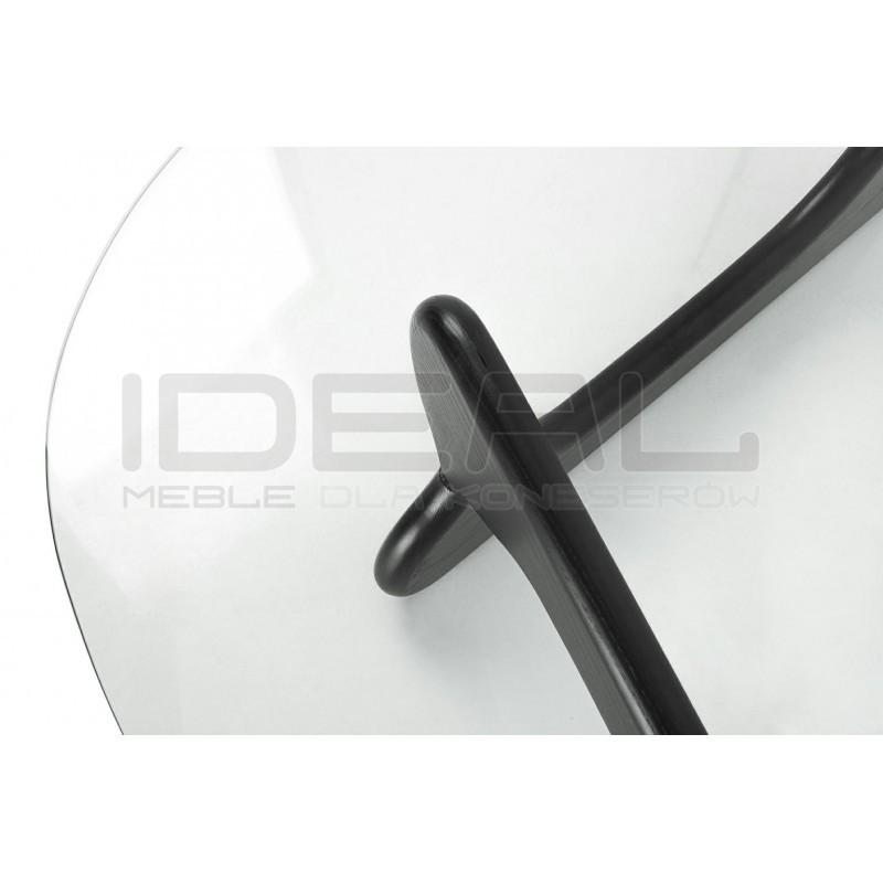 Stolik kawowy STABLE czarny drewno jesion