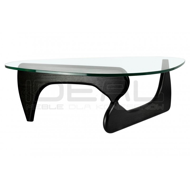 Stolik kawowy STABLE czarny drewno jesion