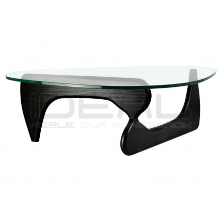 Stolik kawowy STABLE czarny drewno jesion