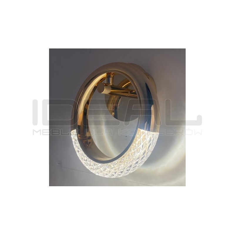 Kinkiet kryształowy HELIOS złoty