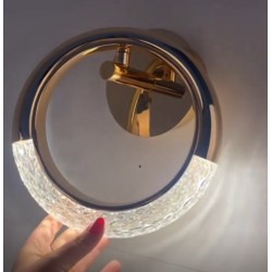 Kinkiet kryształowy HELIOS złoty