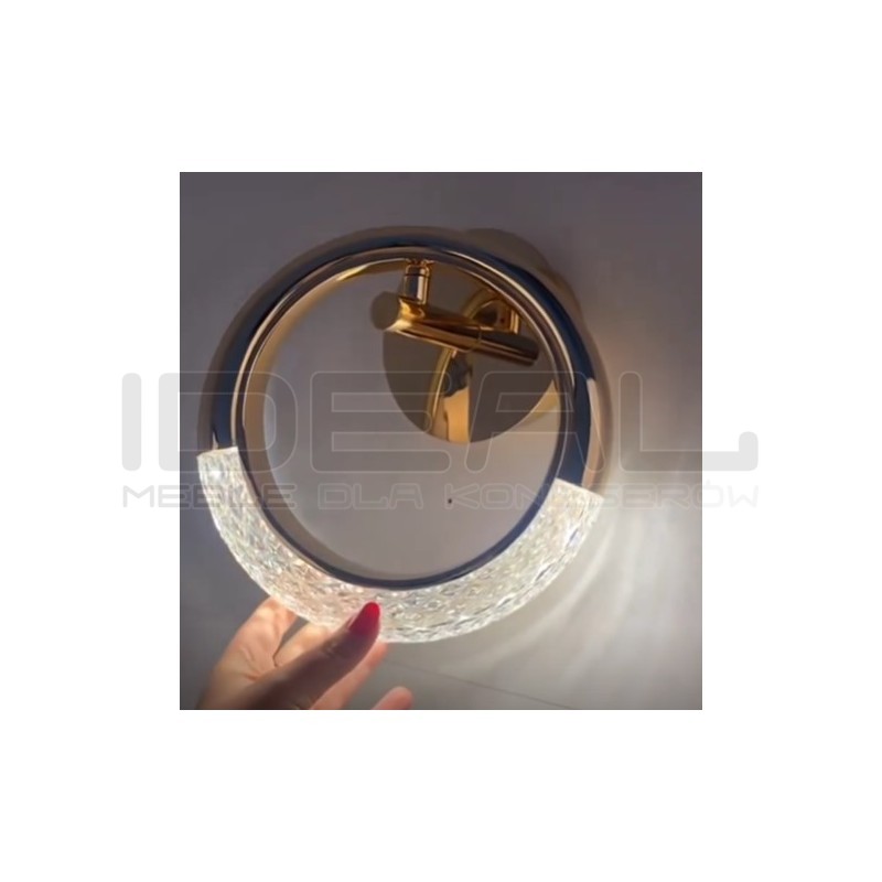 Kinkiet kryształowy HELIOS złoty