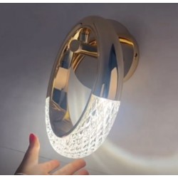 Kinkiet kryształowy HELIOS złoty