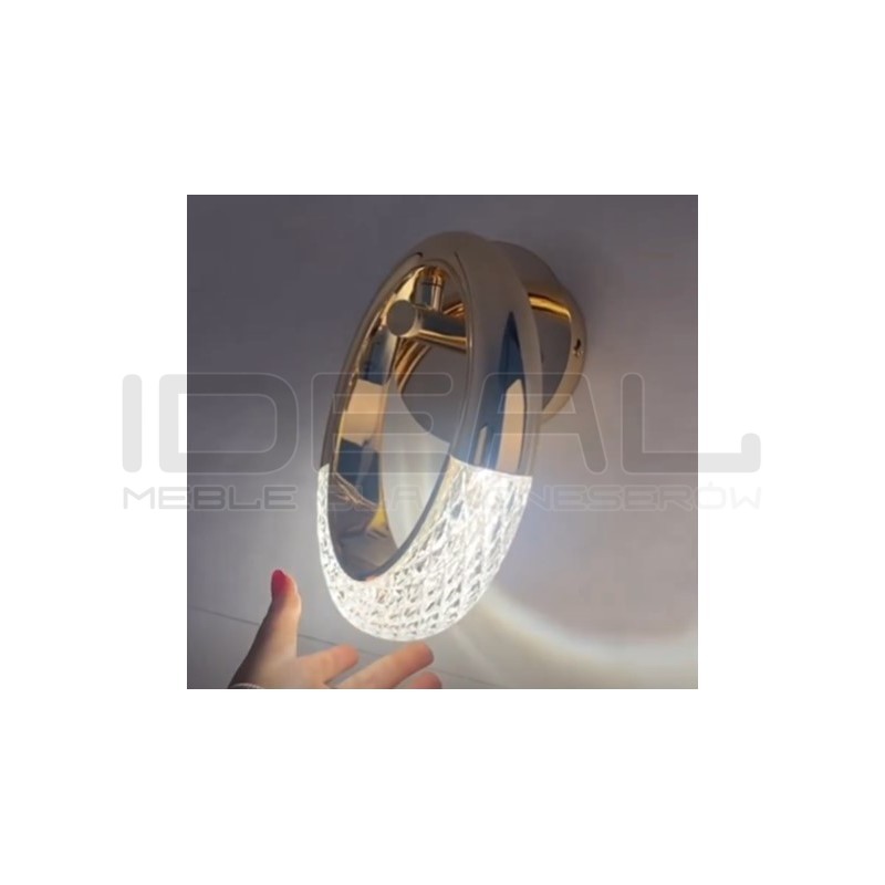 Kinkiet kryształowy HELIOS złoty