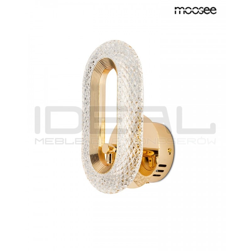 Kinkiet kryształowy JEWEL złoty