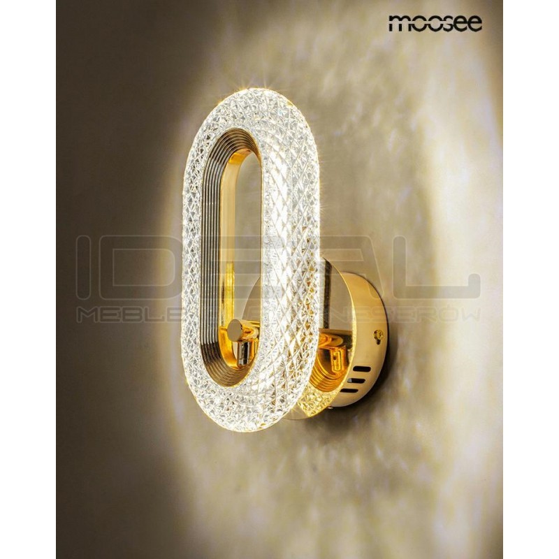 Kinkiet kryształowy JEWEL złoty