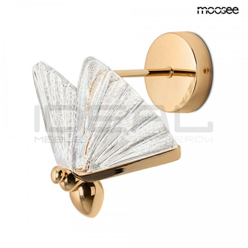 Kinkiet glamour BUTTERFLY M motyl złoty