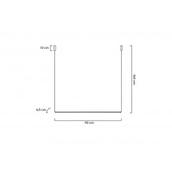 Lampa wisząca pozioma OMBRE LEVEL 90 czarna