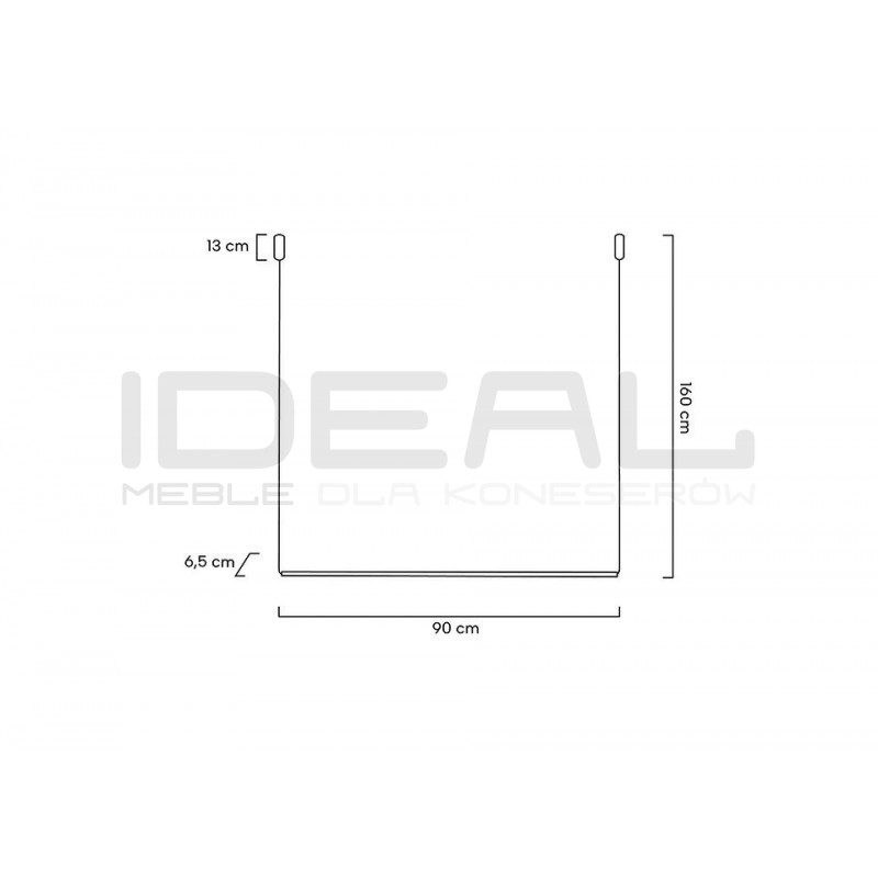 Lampa wisząca pozioma OMBRE LEVEL 90 czarna