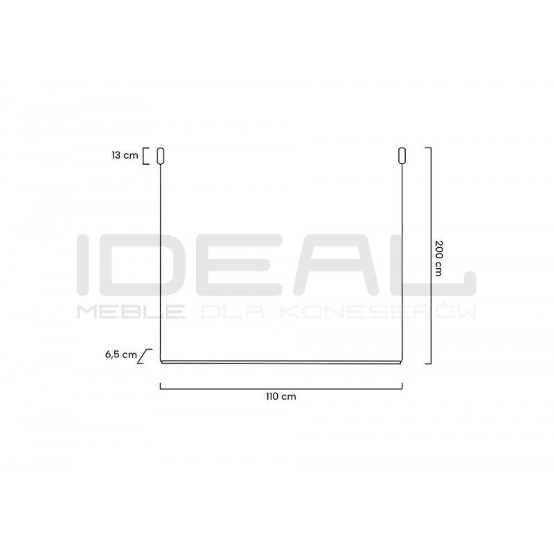 Lampa wisząca pozioma OMBRE LEVEL 100 czarna