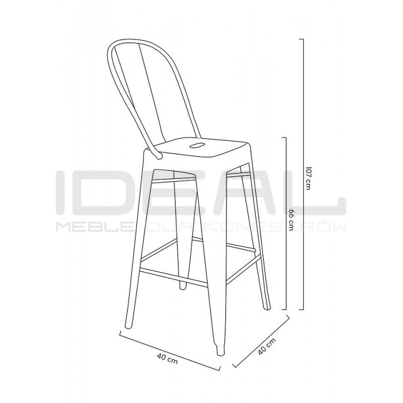 Hoker Tower Big Back z wysokim oparciem INSPIROWANY TOLIX 66 metalowy (Paris)