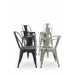 Hoker Tower Big Back z wysokim oparciem INSPIROWANY TOLIX 66 metalowy (Paris)