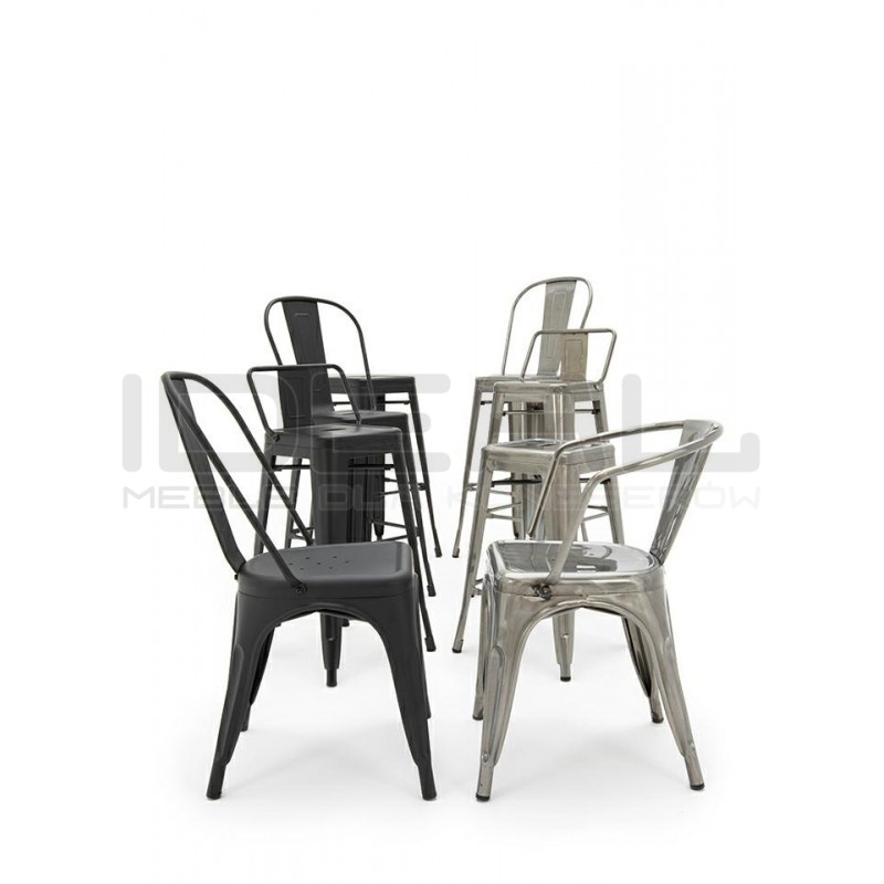 Hoker Tower Big Back z wysokim oparciem INSPIROWANY TOLIX 66 metalowy (Paris)