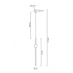 Lampa wisząca glamour pozioma LIBRA 90 IN biała / złota