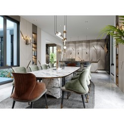 Lampa wisząca glamour pozioma LIBRA 90 IN biała / złota