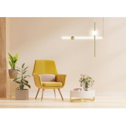 Lampa wisząca glamour pozioma LIBRA 90 IN biała / złota