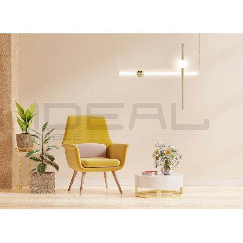 Lampa wisząca glamour pozioma LIBRA 90 IN biała / złota