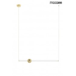 Lampa wisząca glamour pozioma LIBRA 90 IN biała / złota