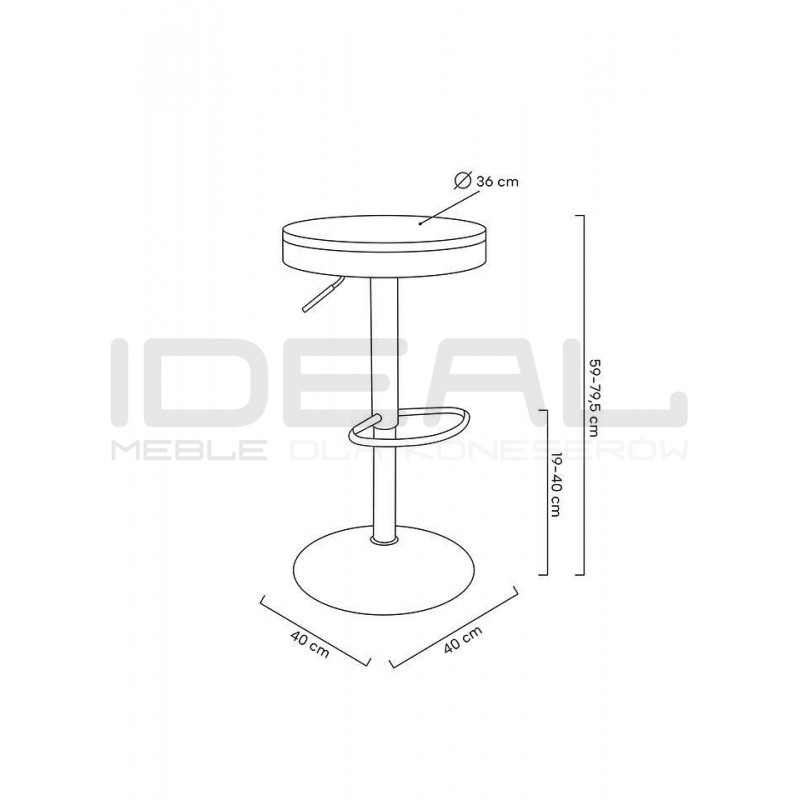 Hoker loftowy VOLT regulowany drewno ciemny wiąz