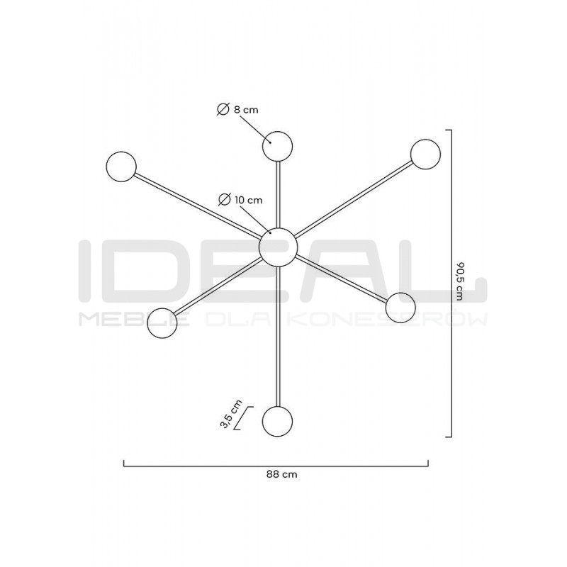 Plafon SHADOW 6 Close czarny