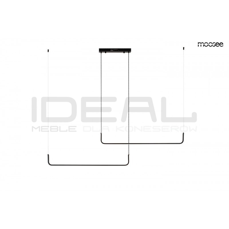 Lampa wisząca pozioma SHAPE DUO120 nad wyspę czarna