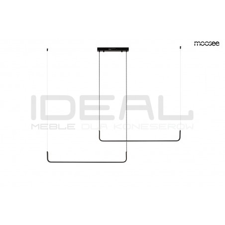 Lampa wisząca pozioma SHAPE DUO120 nad wyspę czarna
