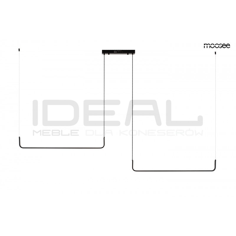 Lampa wisząca pozioma SHAPE DUO120 nad wyspę czarna