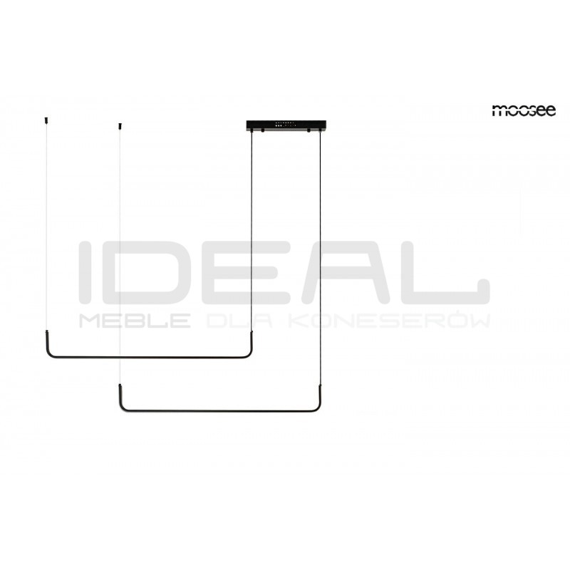 Lampa wisząca pozioma SHAPE DUO120 nad wyspę czarna
