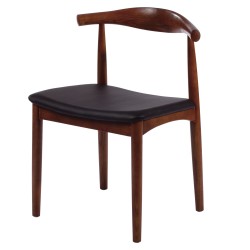 Drewniane krzesło CLASSY ELBOW jesionowe w kolorze orzechowym