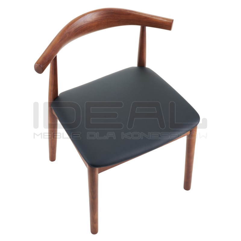 Drewniane krzesło CLASSY ELBOW jesionowe w kolorze orzechowym