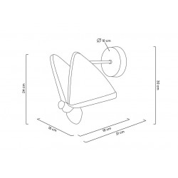 Kinkiet glamour BUTTERFLY M motyl złoty