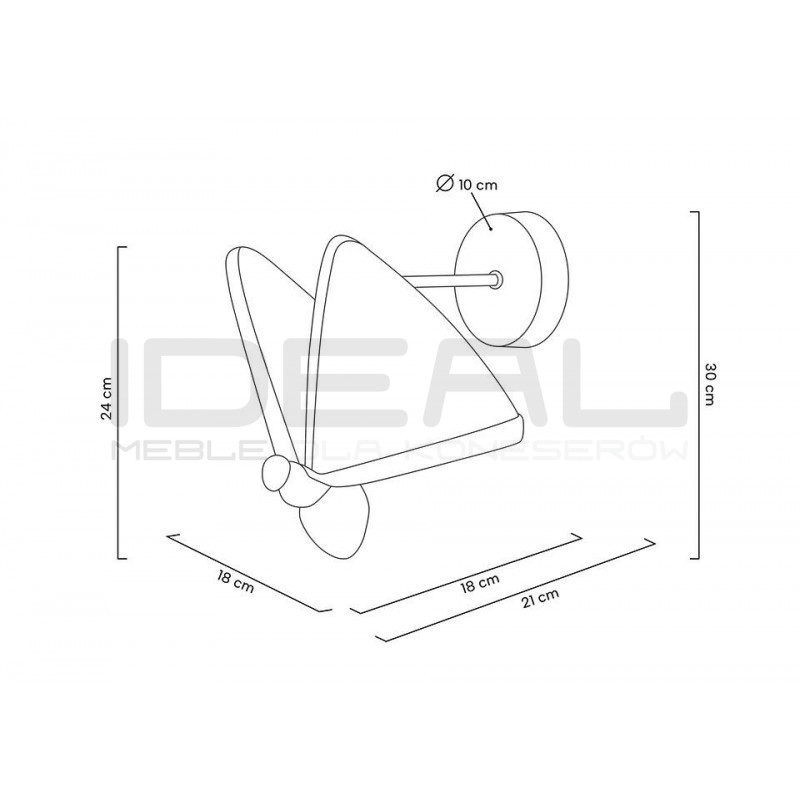 Kinkiet glamour BUTTERFLY M motyl złoty
