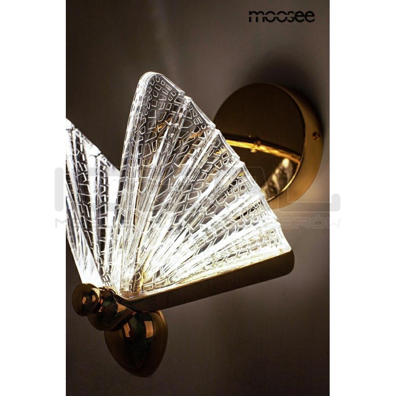Kinkiet glamour BUTTERFLY M motyl złoty