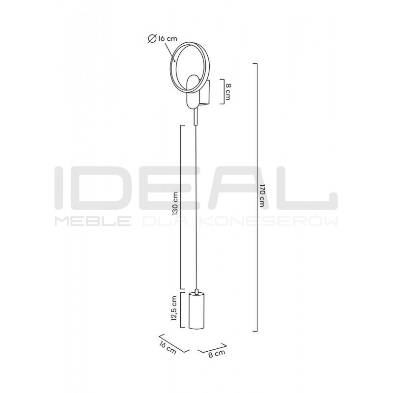 Kinkiet nowoczesny COMO czarny