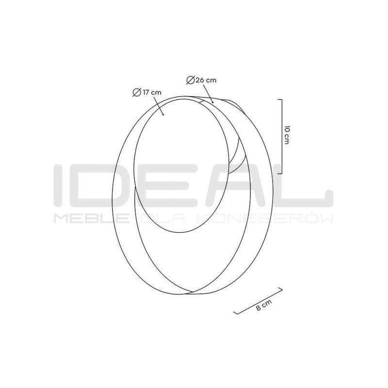 Kinkiet glamour BAND złoto czarny