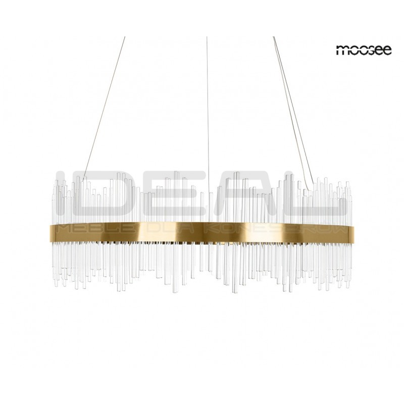 Lampa wisząca glamour Florens 60 złota kryształowe pałeczki