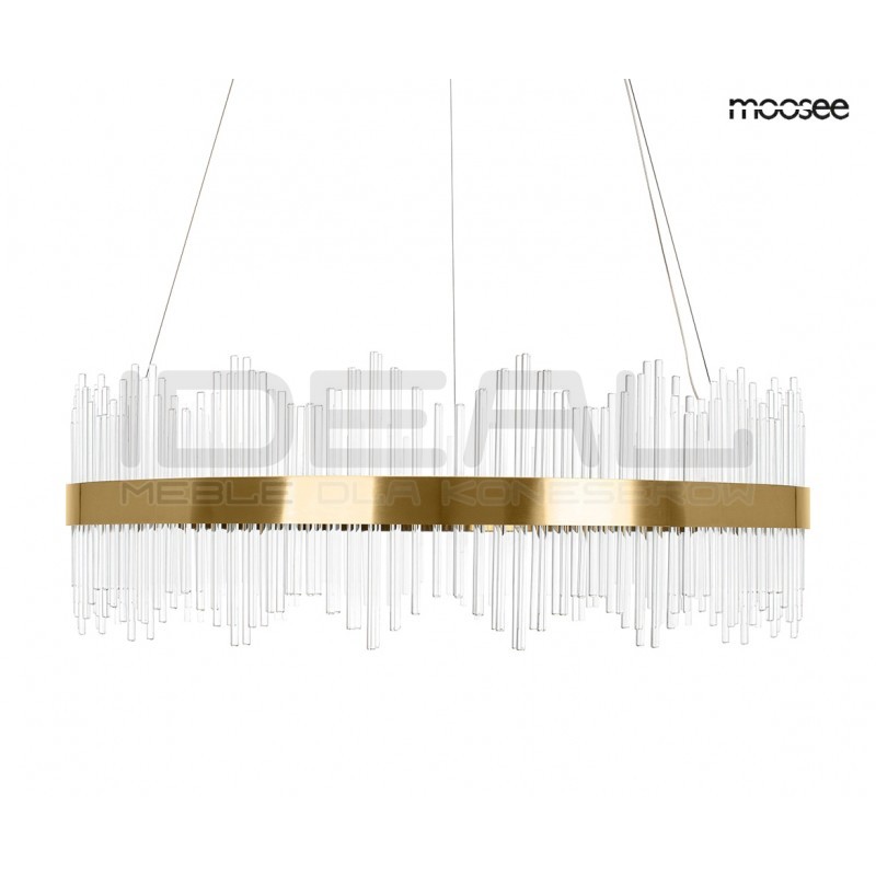 Lampa wisząca glamour Florens 80 złota kryształowe pałeczki