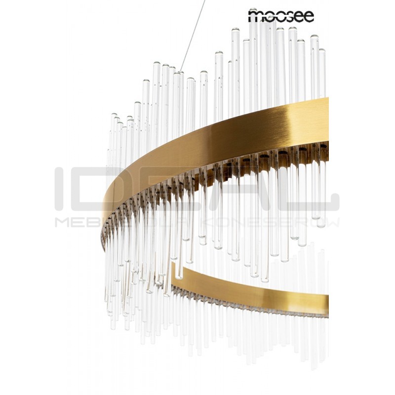 Lampa wisząca glamour Florens 80 złota kryształowe pałeczki