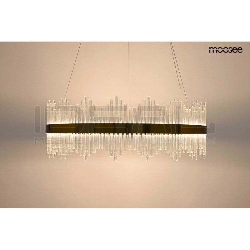 Lampa wisząca glamour Florens 80 złota kryształowe pałeczki