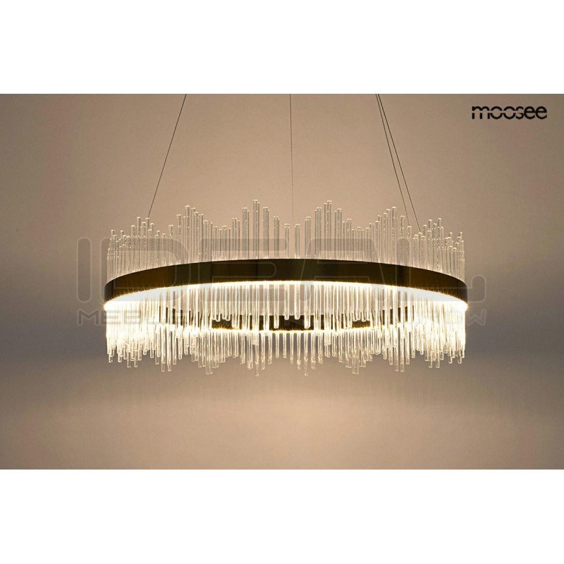 Lampa wisząca glamour Florens 80 złota kryształowe pałeczki