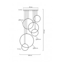 Lampa wisząca geometryczna led CIRCULO Six czarna