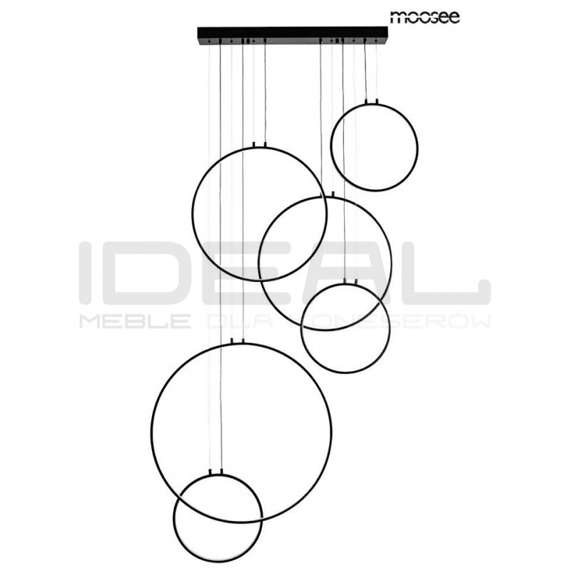 Lampa wisząca geometryczna led CIRCULO Six czarna