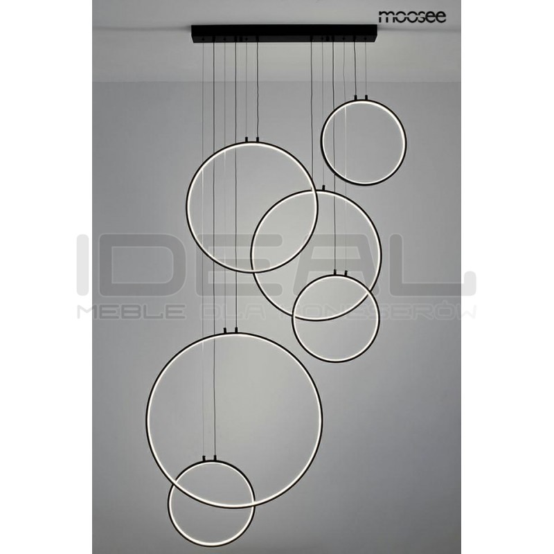 Lampa wisząca geometryczna led CIRCULO Six czarna